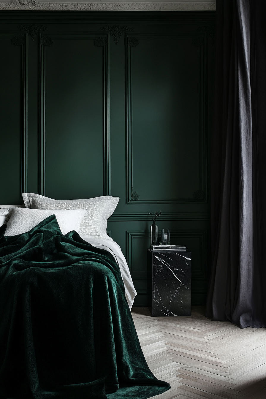 ru007_Detailed_photography_of_a_dark_green_bedroom_with_a_Fre_0995af3c-eef3-4994-af56-327d1790e5a3_2